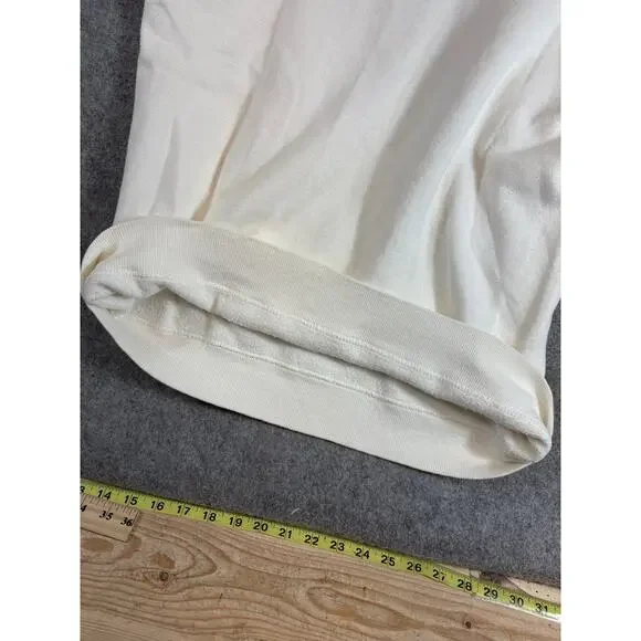 VINTAGE 60s Mens Sweatshirt White Raglan Short Sleeve College Athletic Small